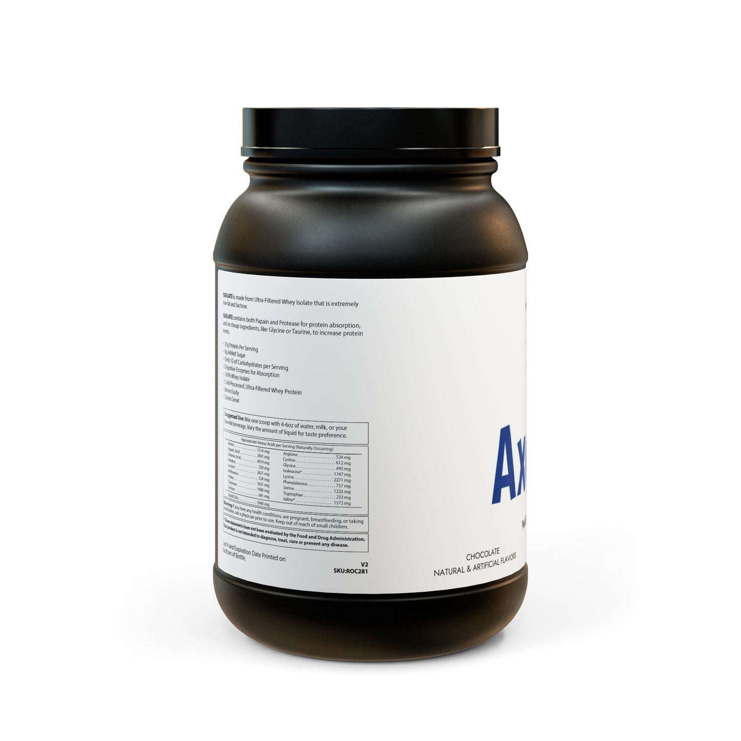 Whey Isolate Protein Supplement (907g, 2lb)- Chocolate